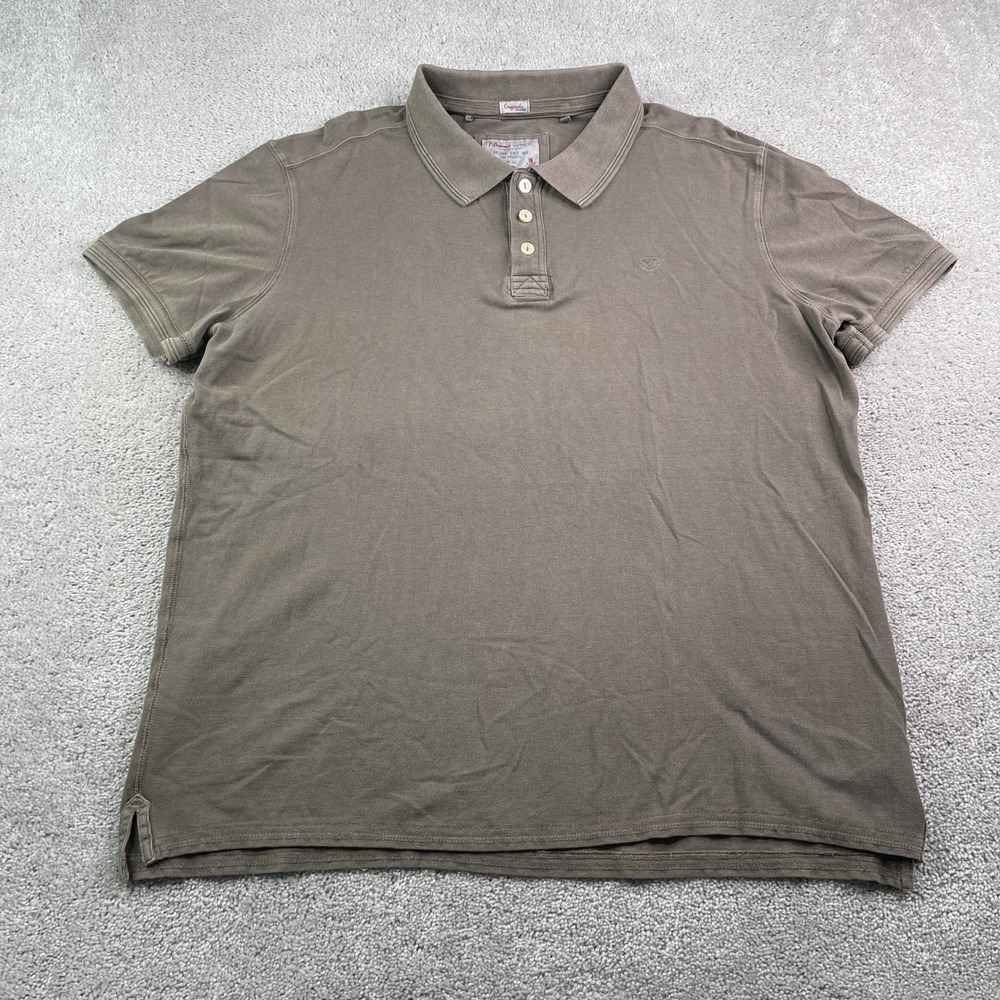 7 Diamonds Shirt Mens XXL Brown Polo Casual‎ Cotton Pique Short Sleeve Earthy